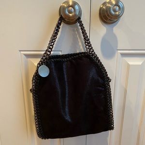 Black shimmer versatile handbag
